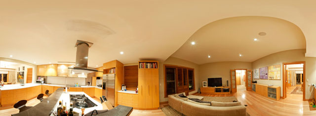 Home interior photo stiched
